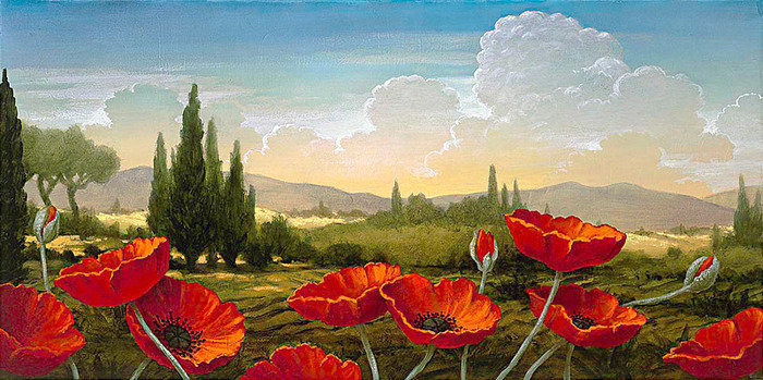 №1805109 - пейзаж лето, природа, маки, цветы - оригинал