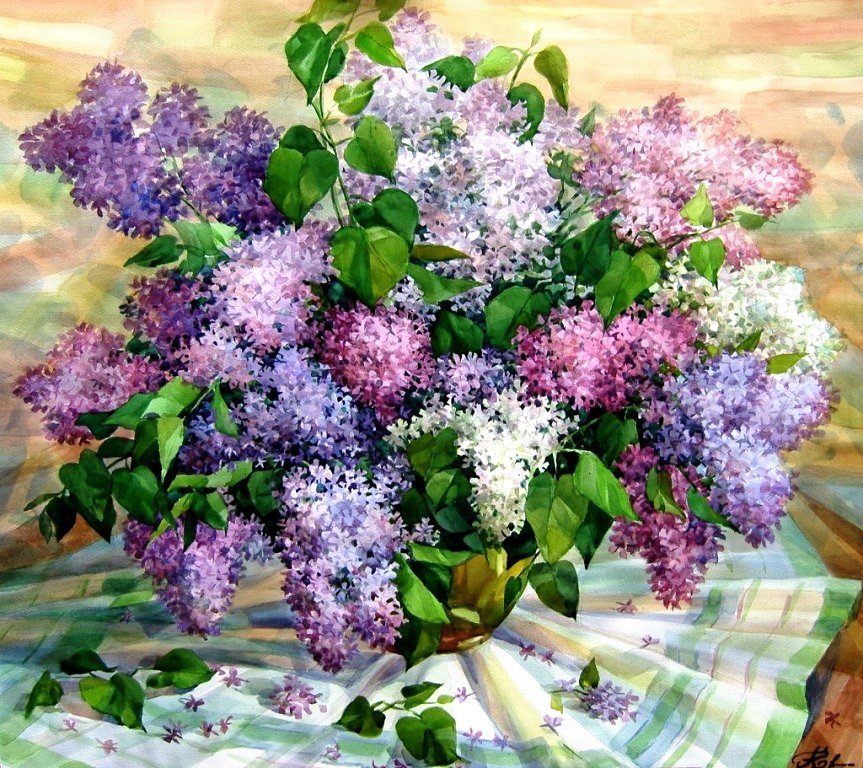 Сирень - натюрморт, цветы - оригинал