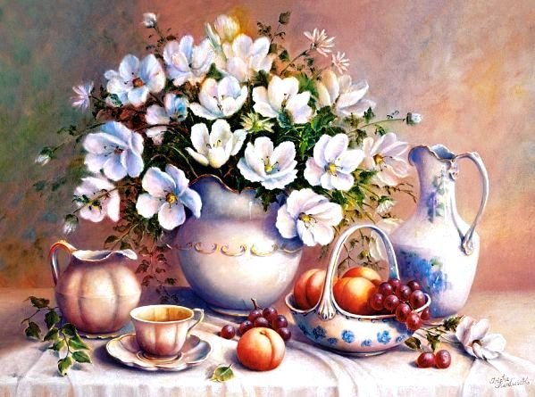 Натюрморт - цветы, натюрморт - оригинал