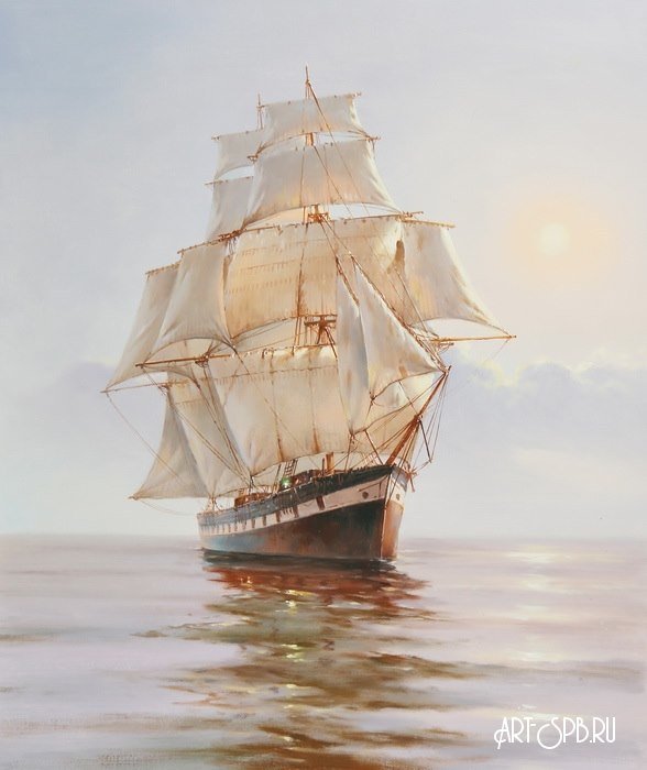 Парусник, доброе утро - парустник, коробрь, лодка - оригинал