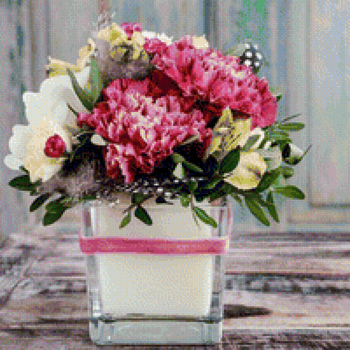 Пионы в вазе - предпросмотр