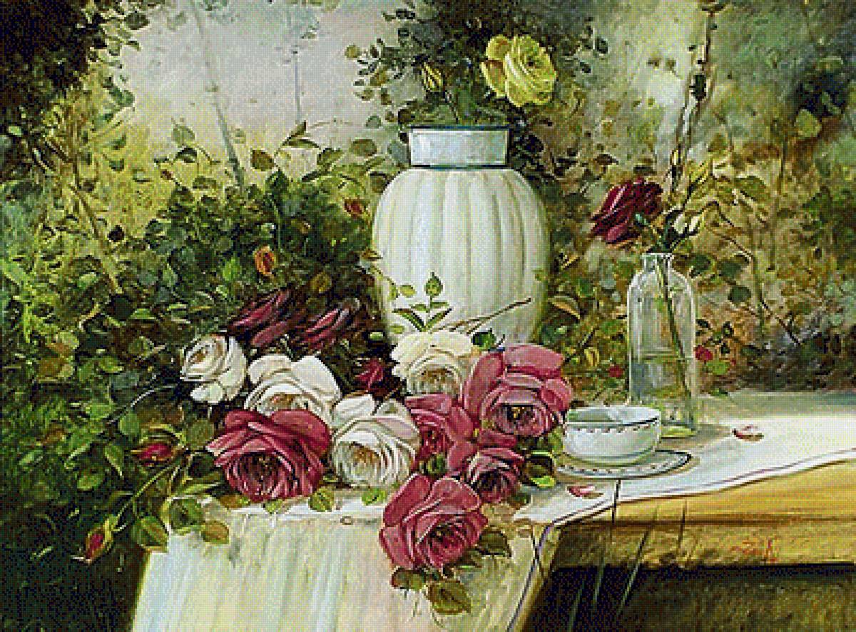 Натюрморт. . - живопись., натюрморт, цветы - предпросмотр