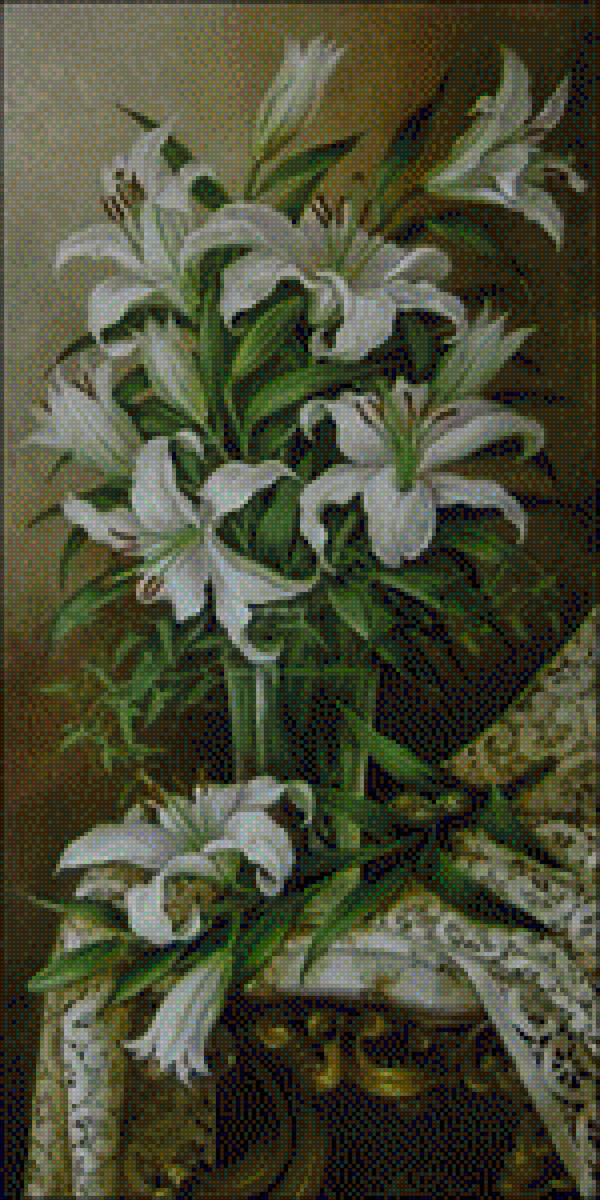 Белые лилии - предпросмотр