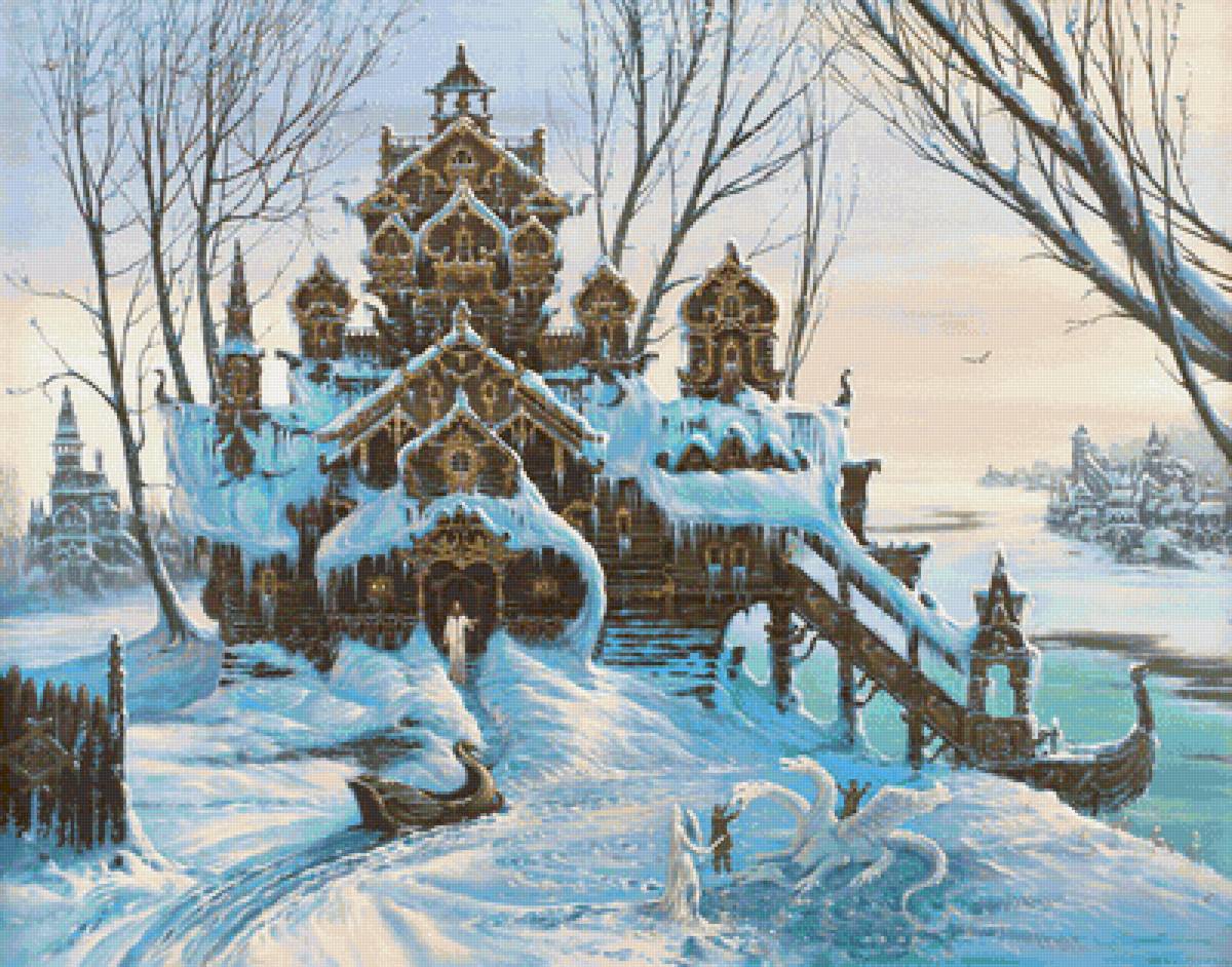 №1810208 - пейзаж зима, терема, снег, природа, река - предпросмотр