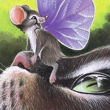 Схема вышивки «кот и мышь»