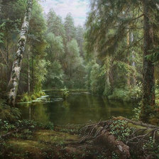 Схема вышивки «еловый лес»