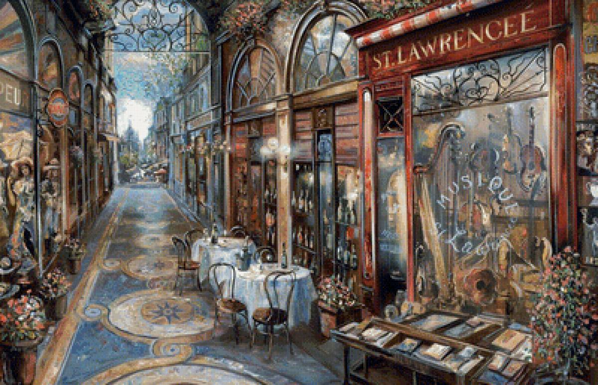 По картине Вадима Сулякова - дома, улица, магазины - предпросмотр