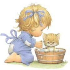 Девочка с котенком