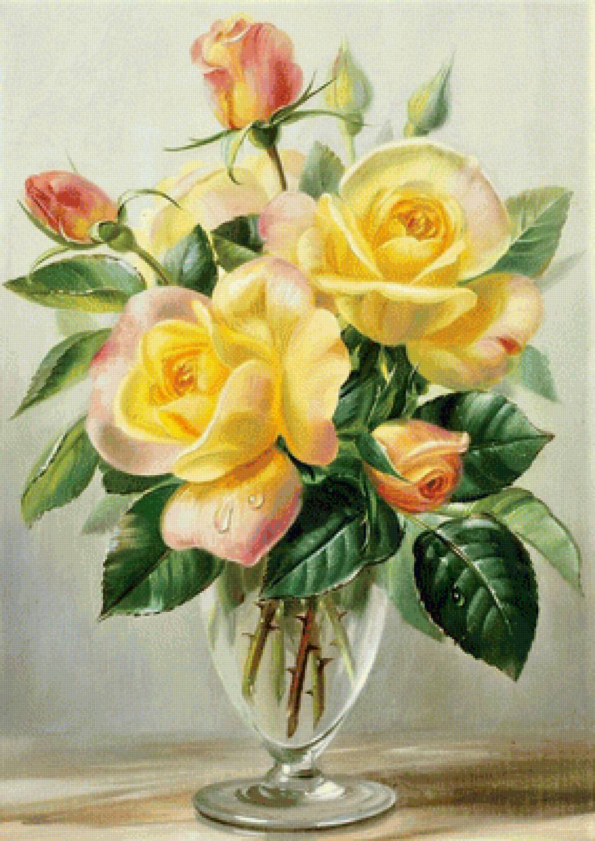 Розы - цветы, розы, картина - предпросмотр