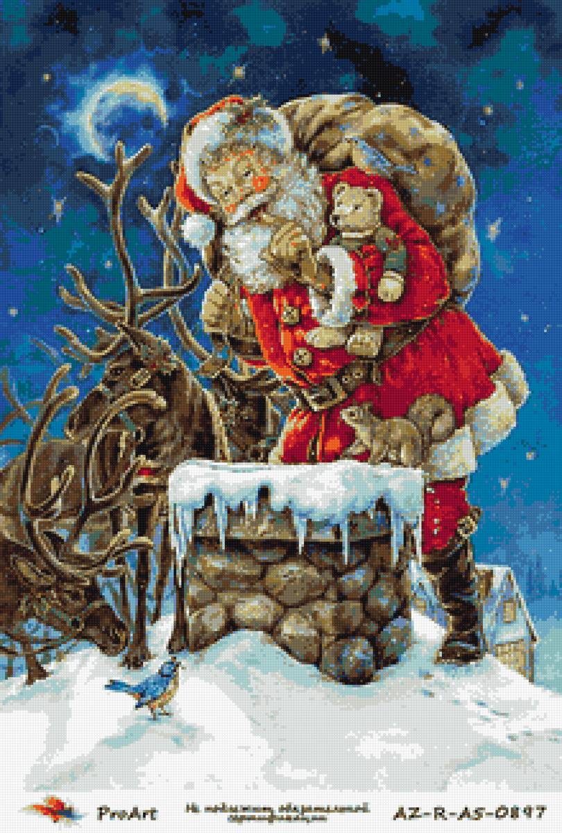 санта на крыше - предпросмотр