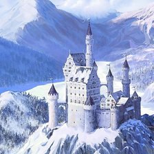 Оригинал схемы вышивки «Снежный дворец в горах» (№1812522)