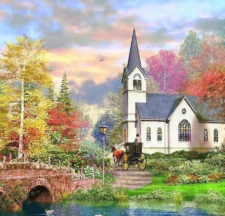 Осенний замок - замок, осень, пейзаж - оригинал