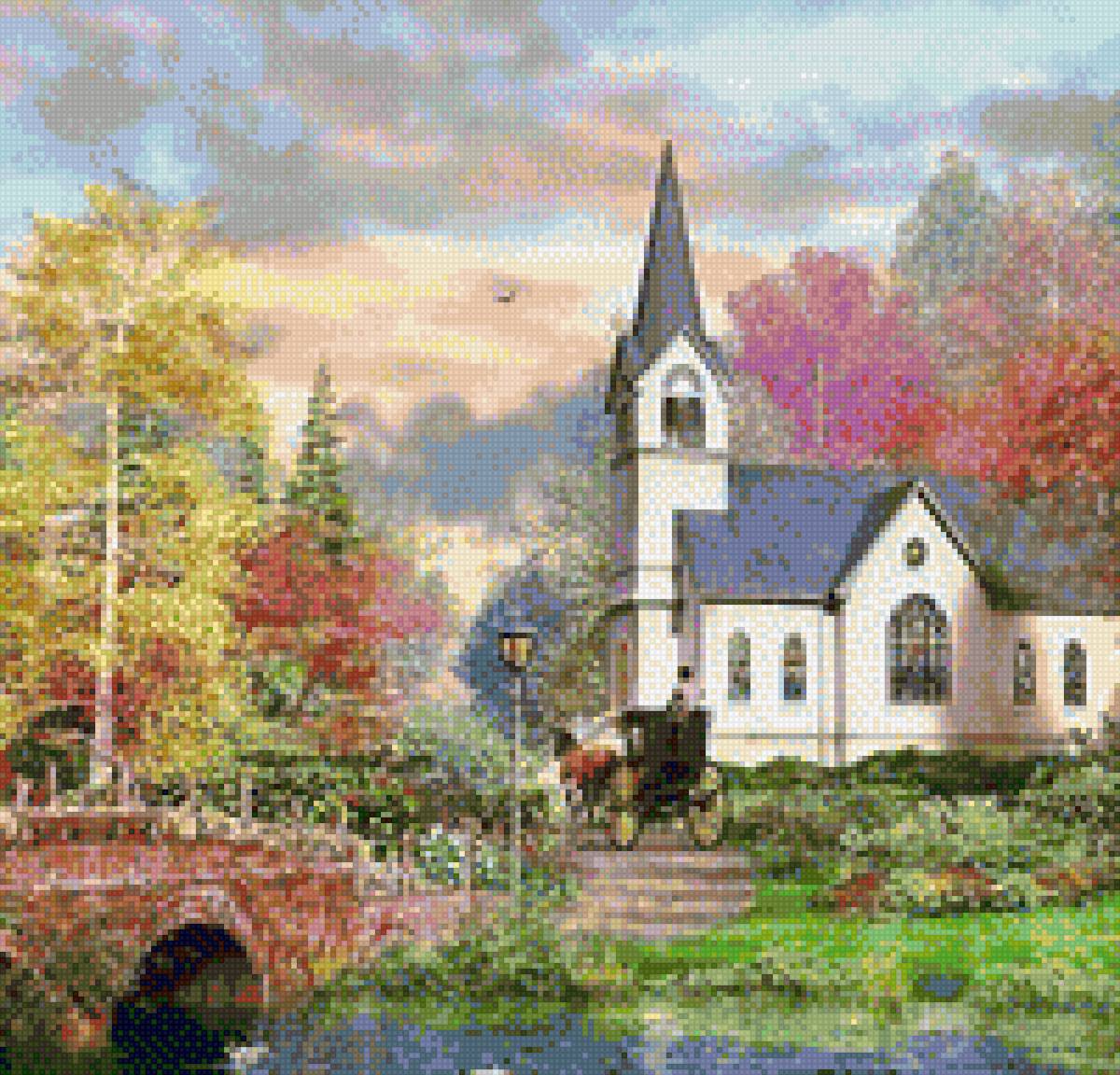 Осенний замок - пейзаж, замок, осень - предпросмотр