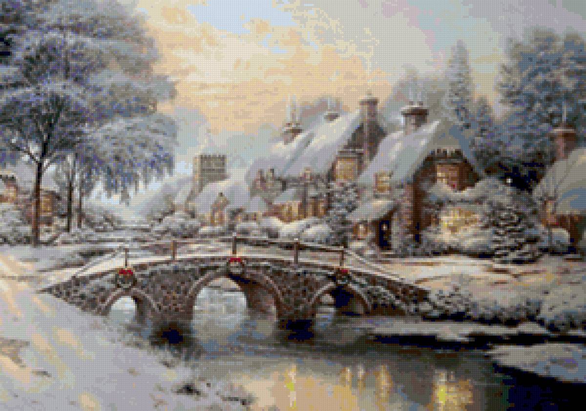 Домик в зимнем лесу - предпросмотр