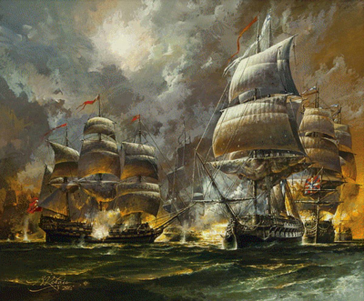 Сражение у мыса Калиакрия 1792г - баталии, морская баталия, морской бой, битва - предпросмотр