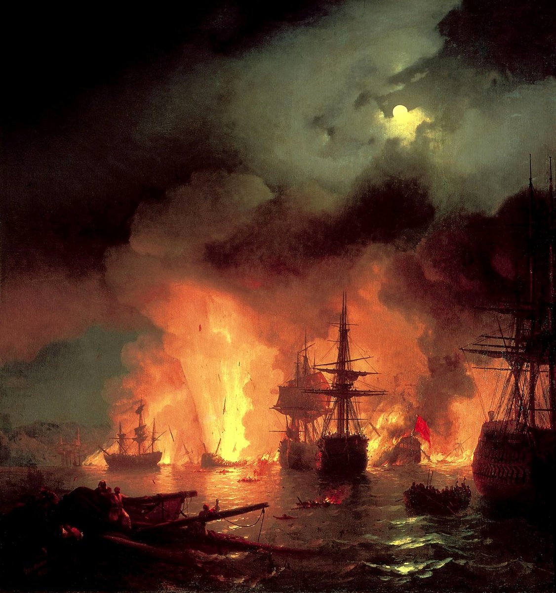 Чесменский бой 1848г - морской бой, айвазовский, баталия - оригинал
