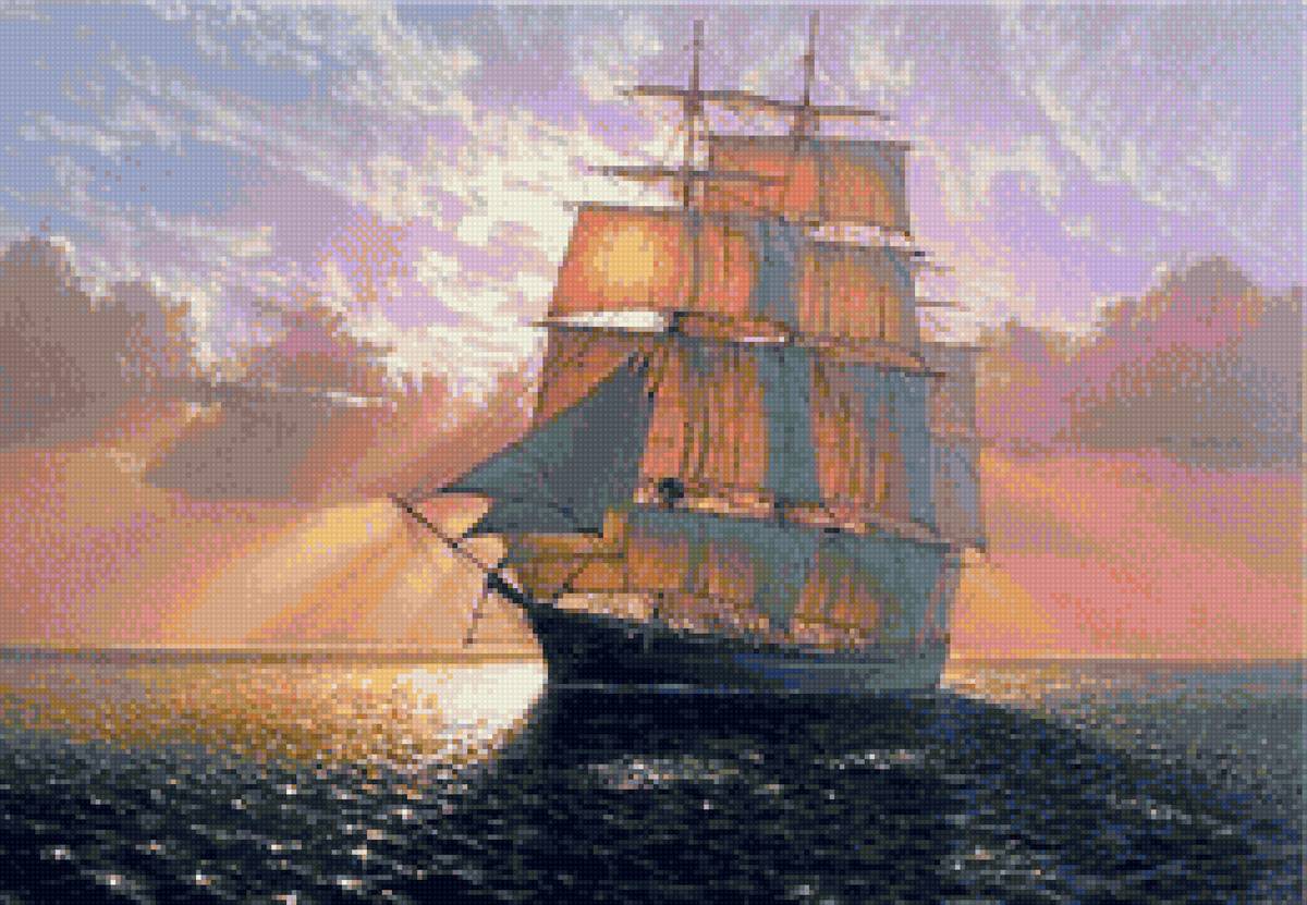 Худ. Марек Рузик - море, пейзаж, парусник - предпросмотр