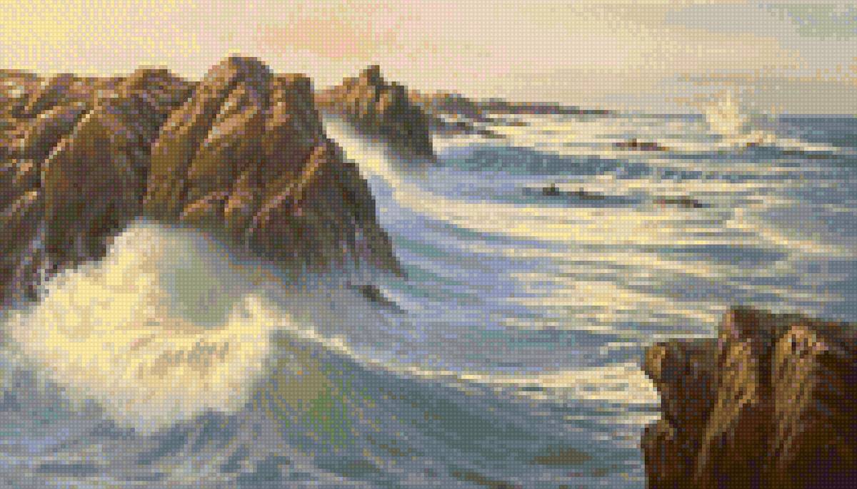 Худ. Марек Рузик - прибой, море, волны, пейзаж - предпросмотр