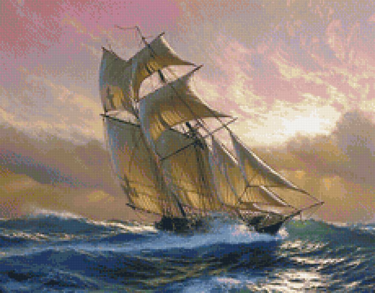 Худ. Марек Рузик - море, пейзаж, парусник - предпросмотр