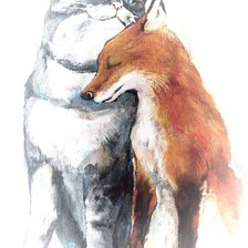 Схема вышивки «Кот и лиса 2»