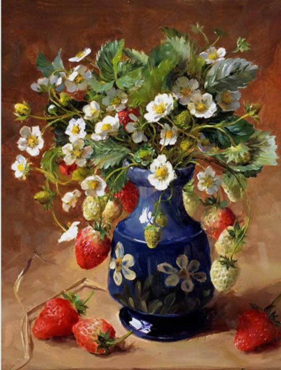 Букет земляники - живопись - оригинал