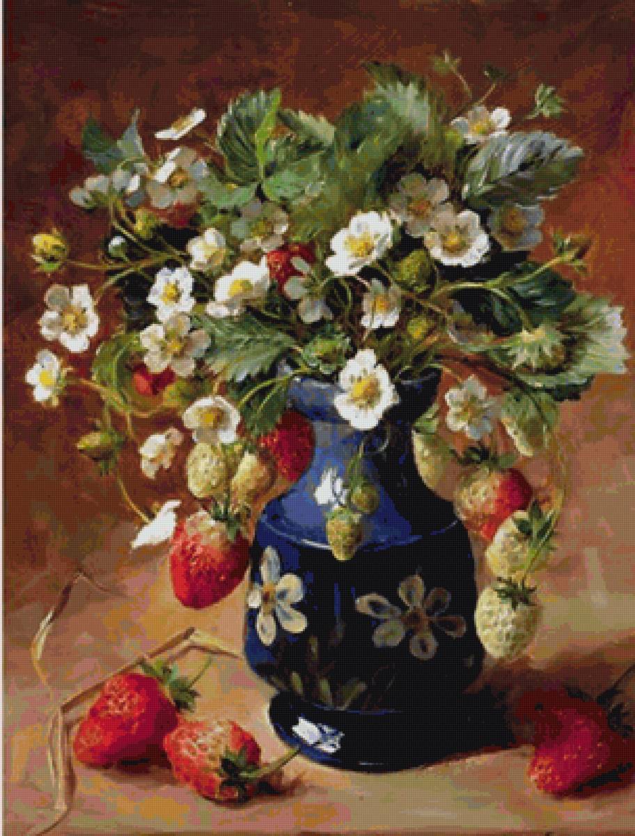 Букет земляники - живопись - предпросмотр