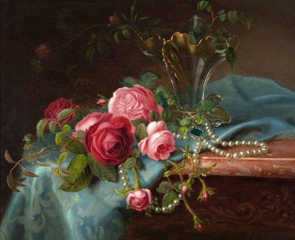 Натюрморт с цветами - живопись, цветы - оригинал