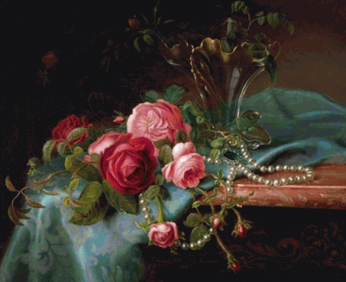 Натюрморт с цветами - живопись, цветы - предпросмотр