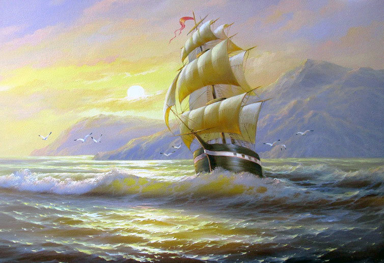 Худ. Токарь Наталья Анатольевна - парусник, море, пейзаж - оригинал