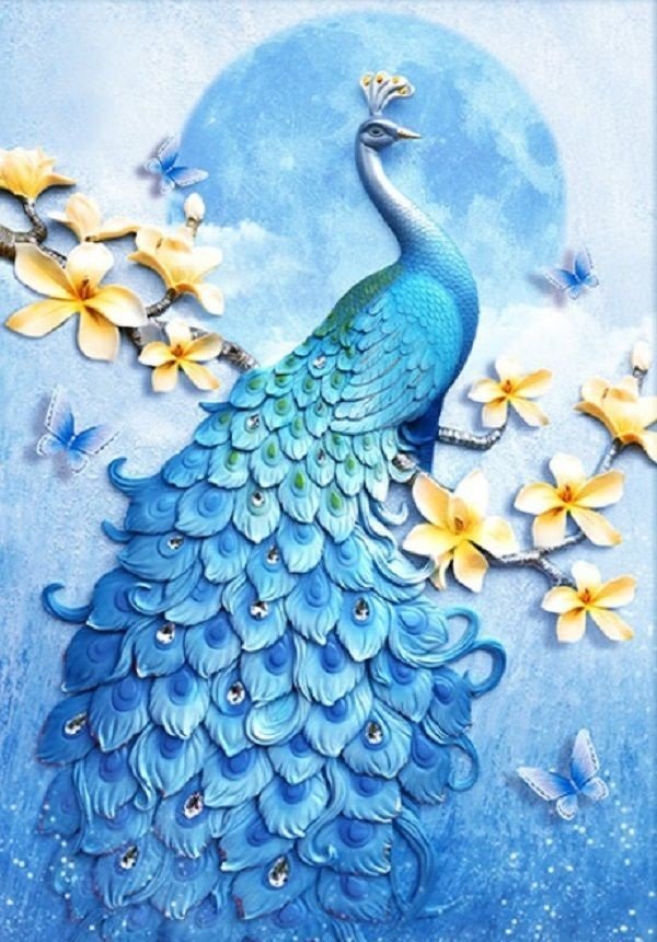 Лазурный павлин - птица, павлин - оригинал
