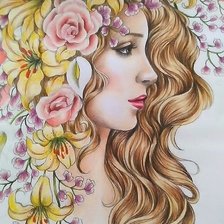 Схема вышивки «Девушка»