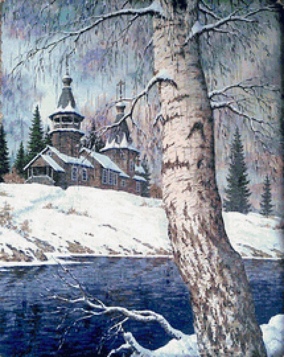 №1820089 - церковь, пейзаж зима, вода, природа - предпросмотр