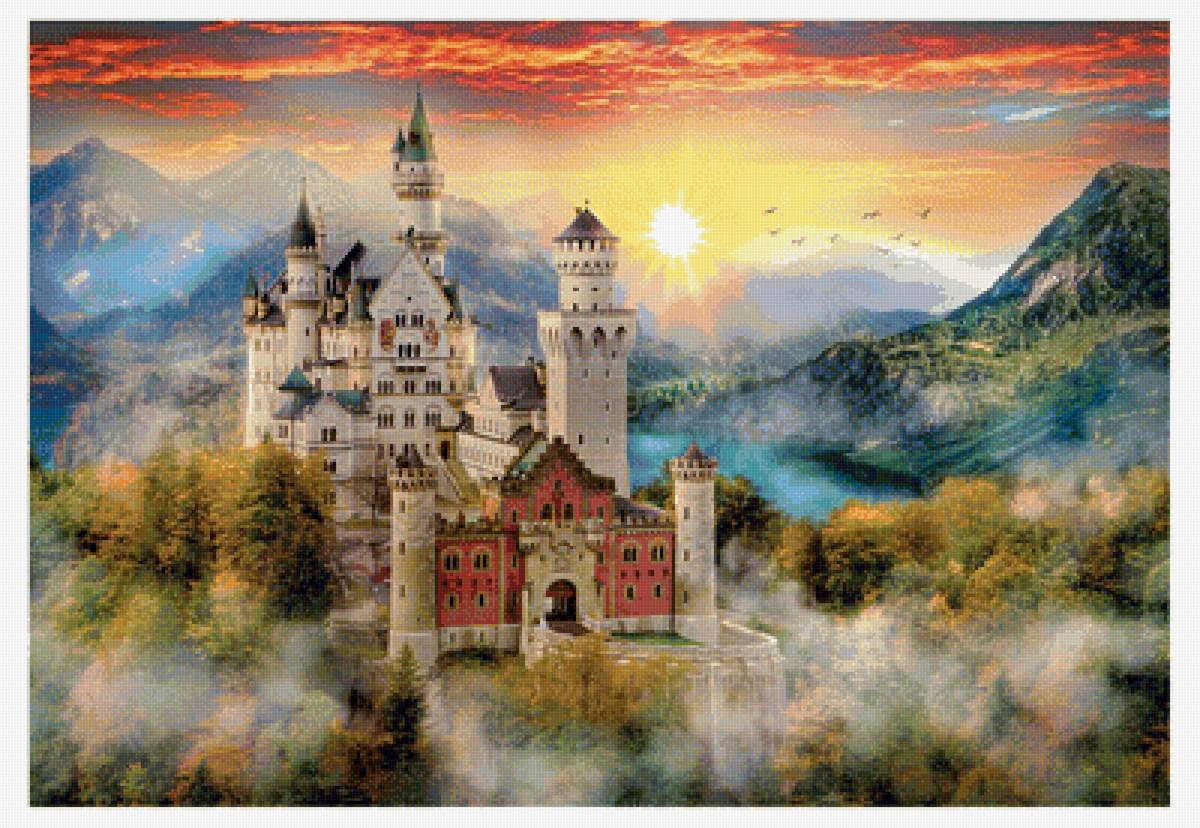 замок Нойшванштайн (2-ой вариант) - замок, германия, нойшванштайн - предпросмотр