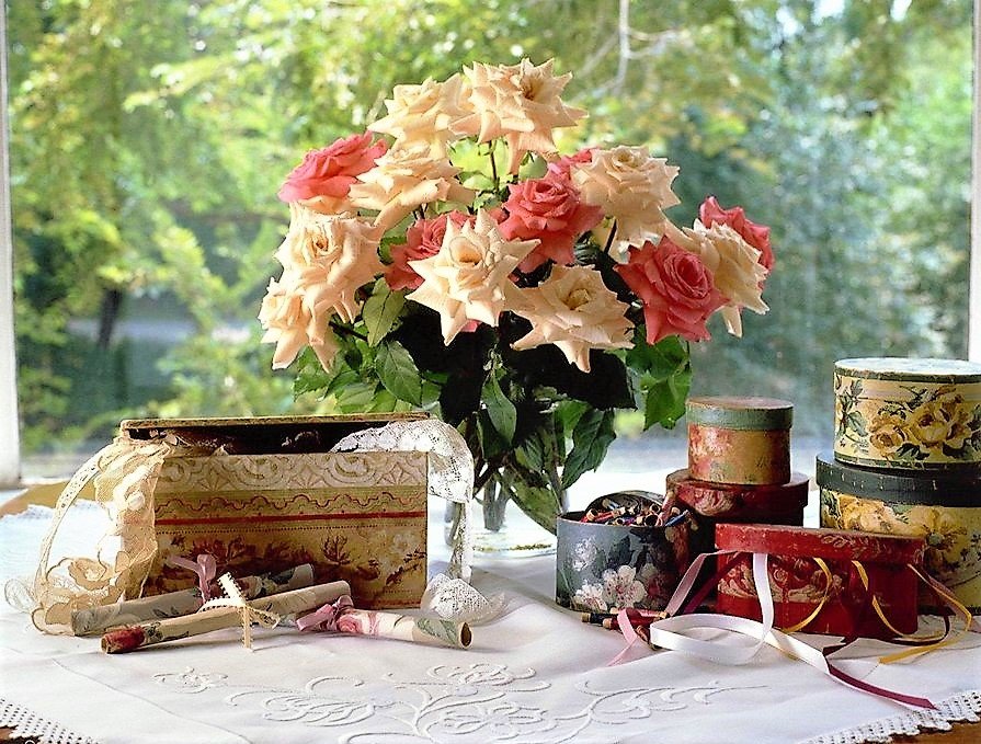 цветы и рукоделие - фото, цветы, натюрморт - оригинал