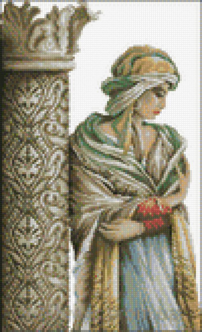 женщина у колонны - женщина, и, колонна - предпросмотр