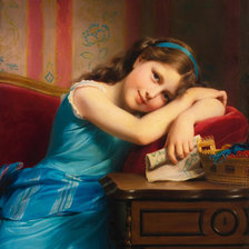 Схема вышивки «девочка в голубом платье»