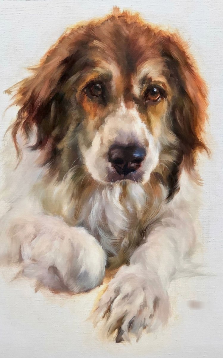 Серия  "Верность" - акварель, животные - оригинал