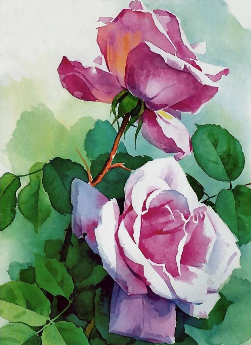 Розочки - акварель, цветы - оригинал