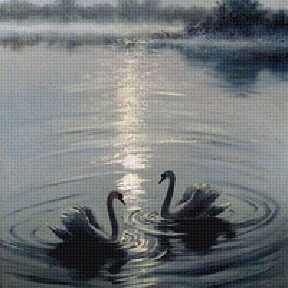 ДВА  ЛЕБЕДЯ - пара лебедей, верность - предпросмотр