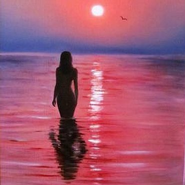 ЕЁ  ВЕЧЕР - закат, девушка, вода - оригинал