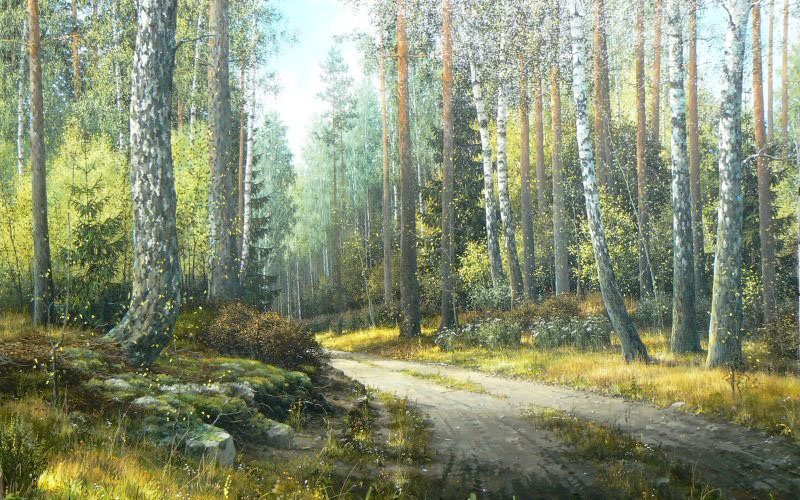 Худ. Анищенко - природа, лес, пейзаж лето - оригинал