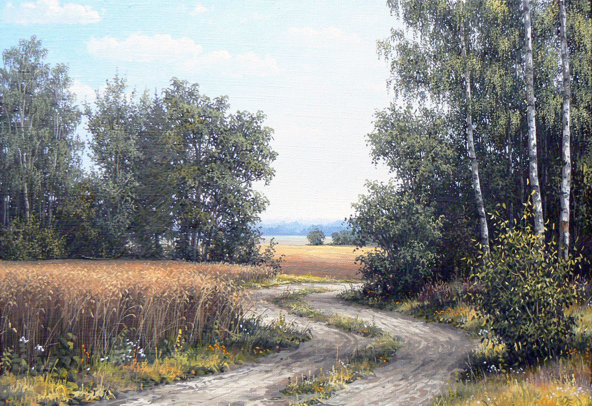 Худ. Анищенко - природа, пейзаж лето, лес - оригинал