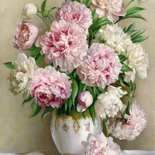 Схема вышивки «пионы»