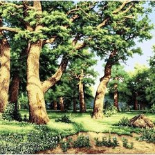 Схема вышивки «Дубовая роща Шишкин»