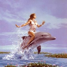 Девушка на дельфине -1