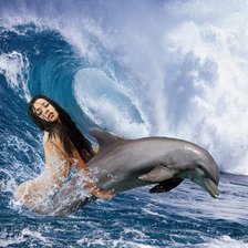 Девушка на дельфине