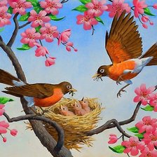 Схема вышивки «птицы»