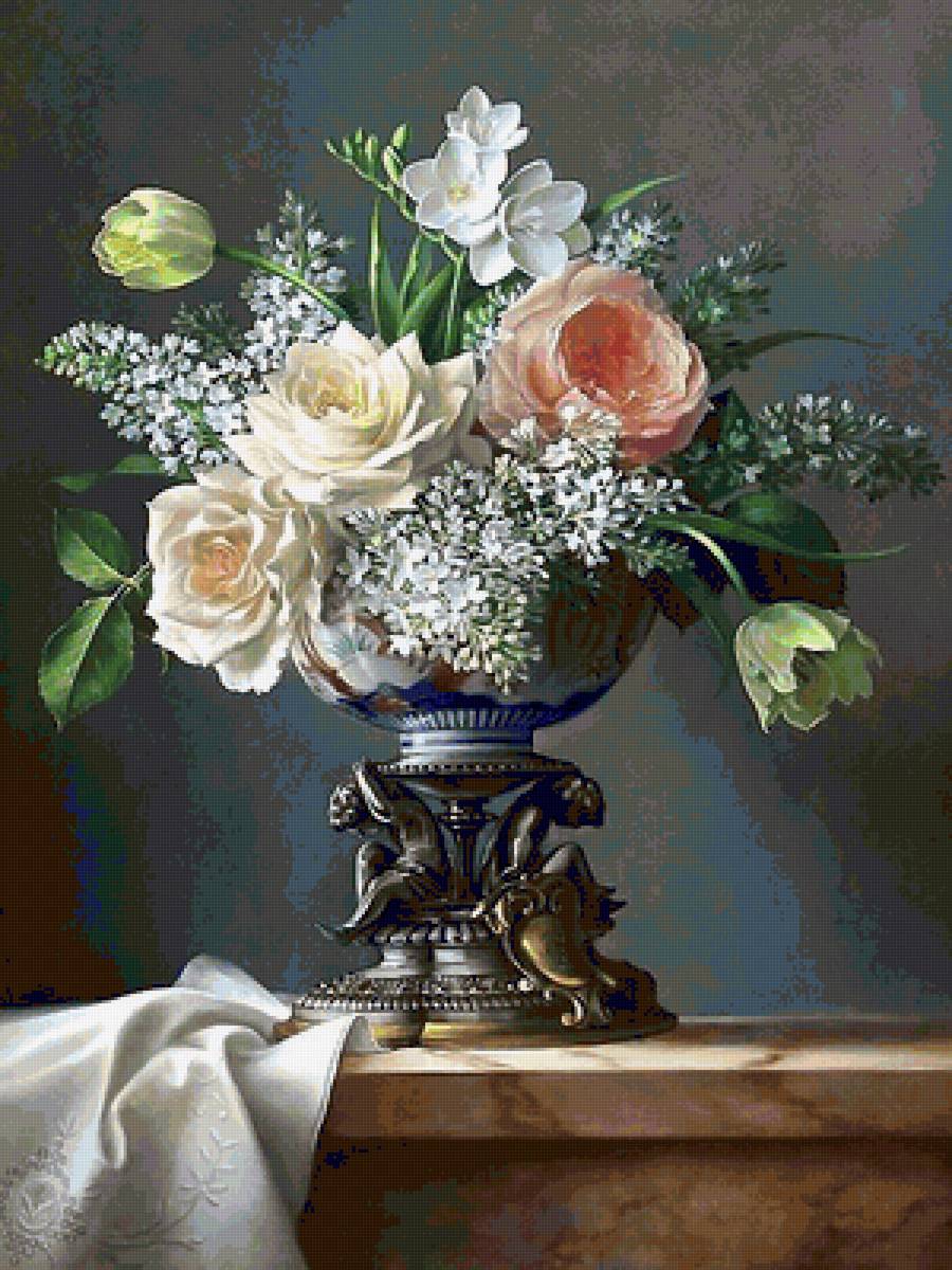 ваза с цветами - фрукты, ваза, цветы - предпросмотр