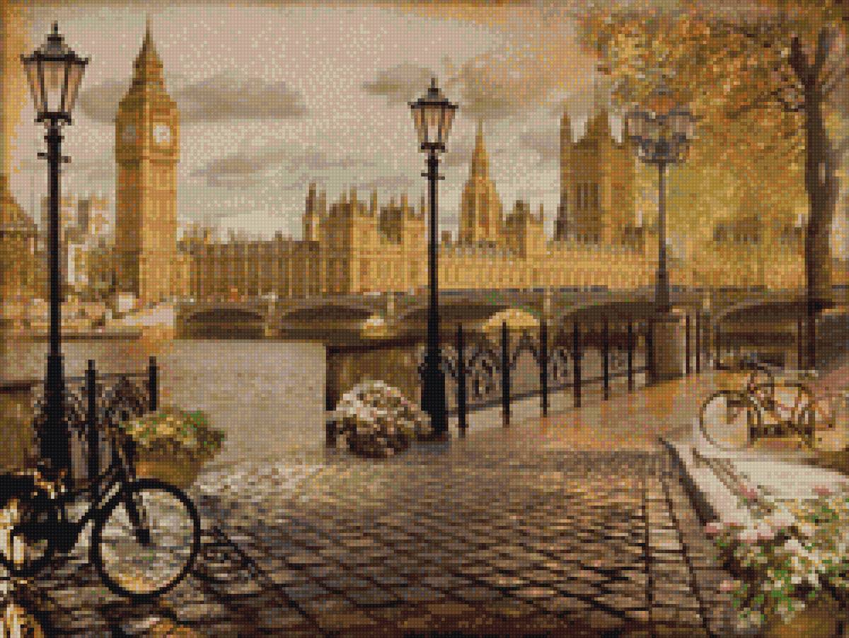 у моста - осень, город, мост, река - предпросмотр