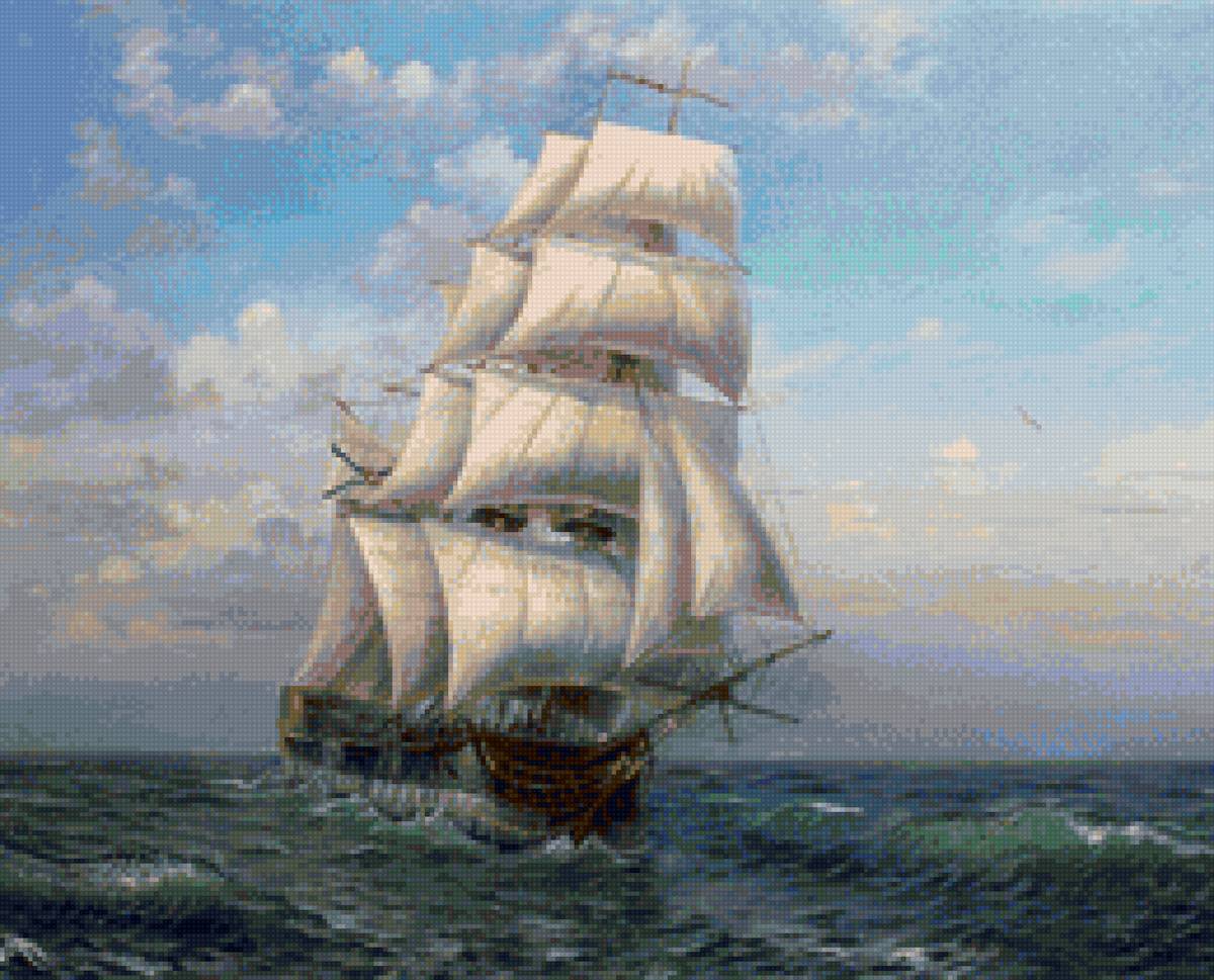 Шторм позади - пейзаж, море, парусник - предпросмотр